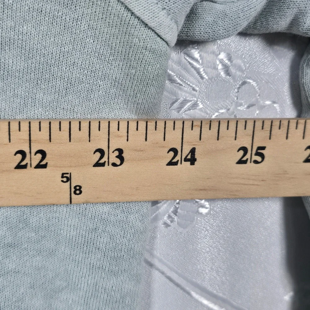 Wrap London Funnel Neck Hemp Organic Cotton Sweatshirt Light Blue US 12 WT63